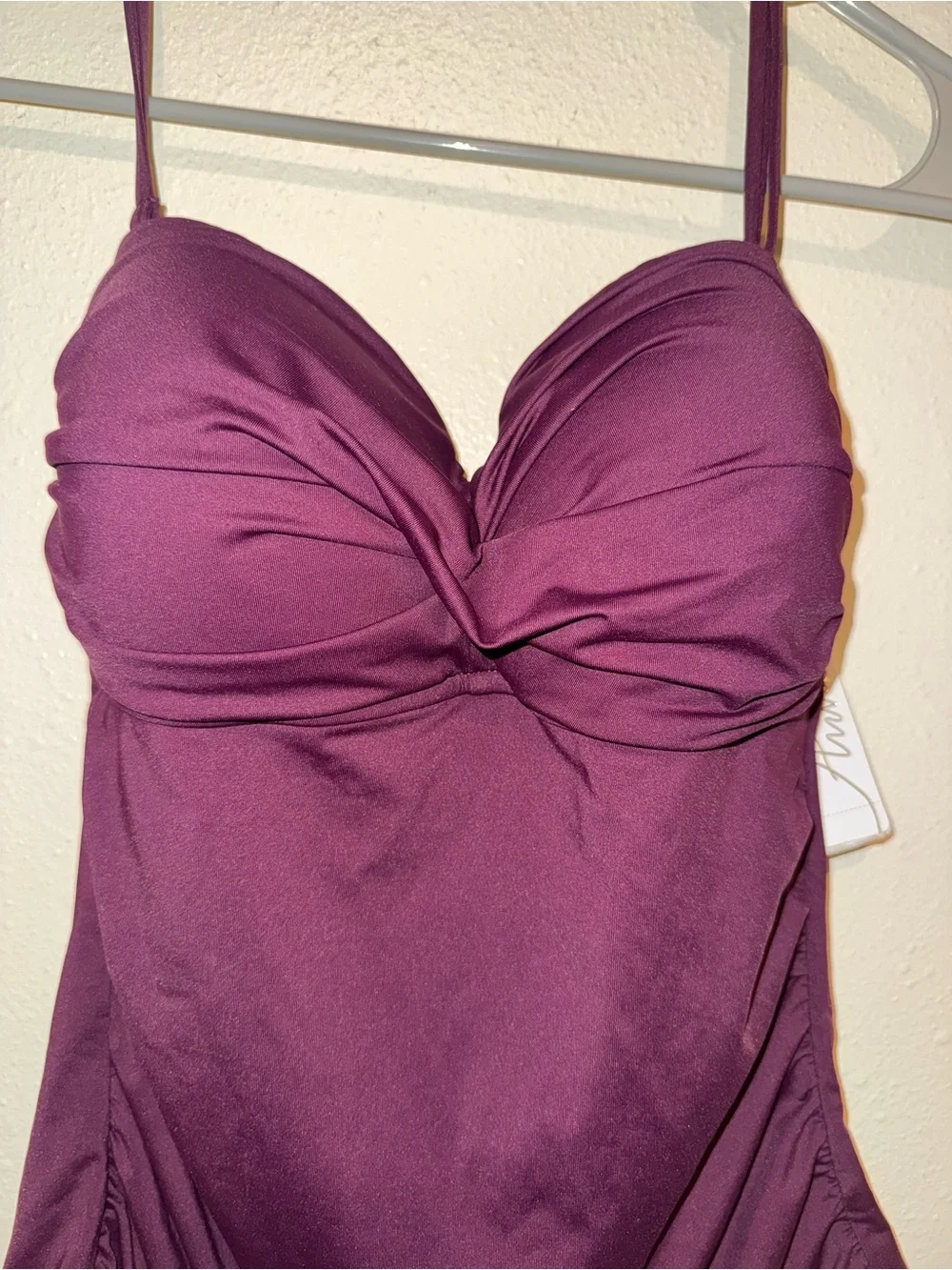 Anne Cole Plum Twist-Front One-Piece Swim Tank